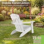 Ergonominė Adirondack HIPS plastiko kėdė vaikams (Balta)