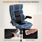 Ergonominė biuro kėdė su atlenkiamais porankiais ir supimo funkcija (Juoda) – Paveikslėlis 5