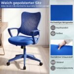 Ergonominė biuro kėdė su kvėpuojančiu tinklelio atlošu (Mėlyna) – Paveikslėlis 4