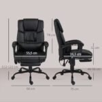 Ergonominė biuro kėdė su masažu ir ištraukiama atrama kojoms – Paveikslėlis 3