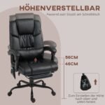 Ergonominė biuro kėdė su masažu ir ištraukiama atrama kojoms – Paveikslėlis 4