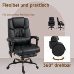 Ergonominė biuro kėdė su masažu ir ištraukiama atrama kojoms – Paveikslėlis 9