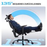 Ergonomiška biuro kėdė su 3 zonų juosmens atrama ir ištraukiama kojų atrama – Paveikslėlis 5