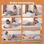 Ergonomiška putplasčio kojų pakėlimo pagalvė su nuimamu užvalkalu (Balta) – Paveikslėlis 3