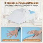 Ergonomiška putplasčio kojų pakėlimo pagalvė su nuimamu užvalkalu (Balta) – Paveikslėlis 4