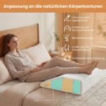 Ergonomiška putplasčio kojų pakėlimo pagalvė su nuimamu užvalkalu (Balta) – Paveikslėlis 5