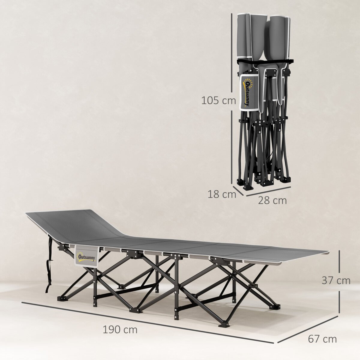 Ergonomiška sulankstoma kempingo lova su čiužiniu – Paveikslėlis 3
