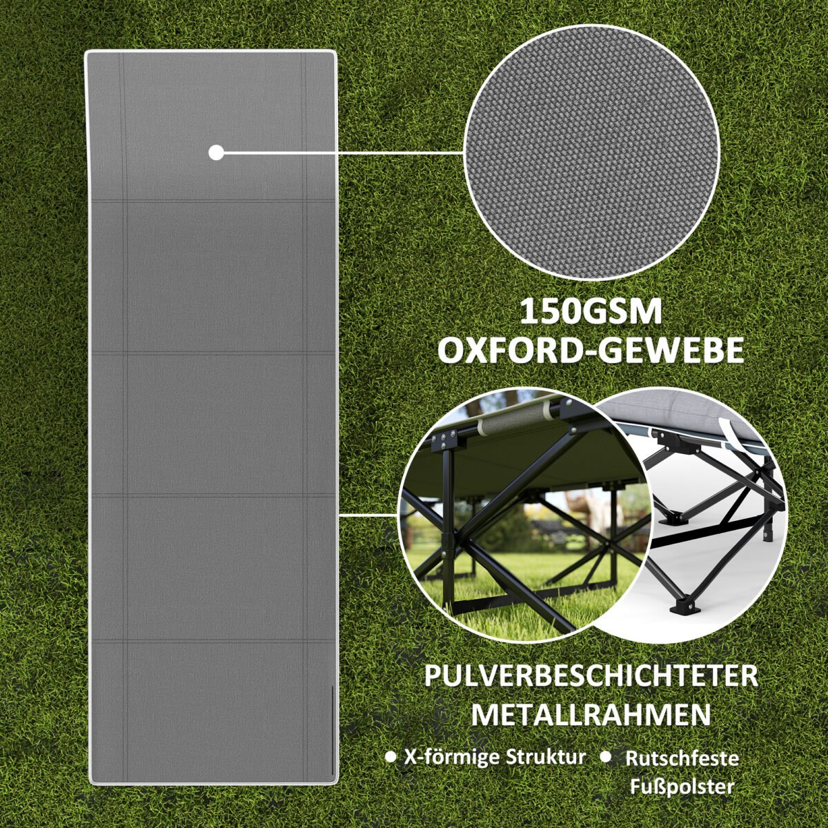 Ergonomiška sulankstoma kempingo lova su čiužiniu – Paveikslėlis 6