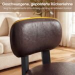 Ergonomiškas pufas su atlošu ir medinėmis kojomis (Juoda) – Paveikslėlis 3