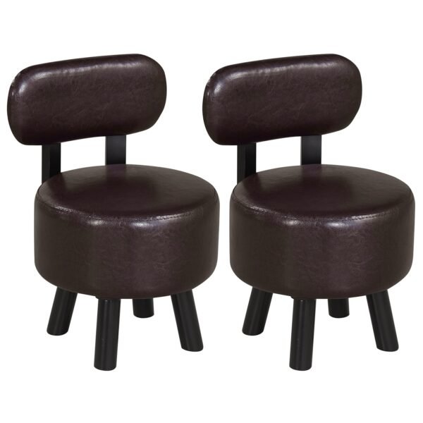 Ergonomiškas pufas su atlošu ir medinėmis kojomis (Juoda)