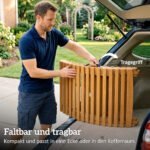 Ergonomiškas sulankstomas sodo gultas iš akacijos medienos su paminkštinimu ir galvos atrama – Paveikslėlis 6