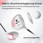 Golfo draiveris dešiniarankiams su 460CC galvute ir grafitiniu kotu (Rožinė) – Paveikslėlis 3