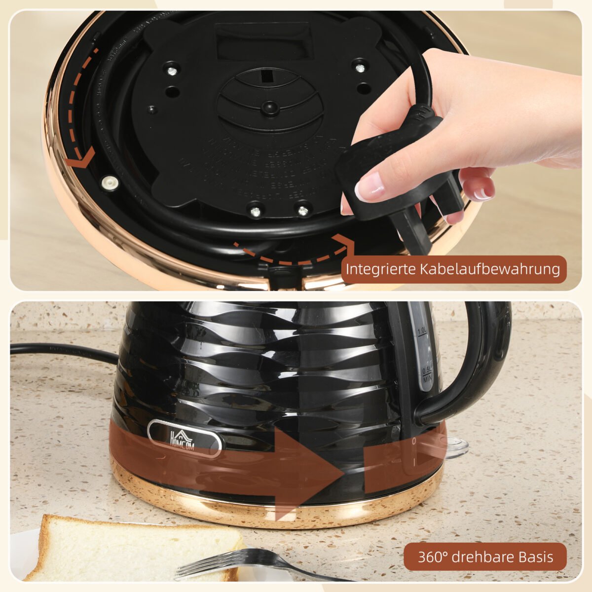 Greito virimo elektrinis virdulys 1,7 l su nuimamu kalkių filtru – Paveikslėlis 8