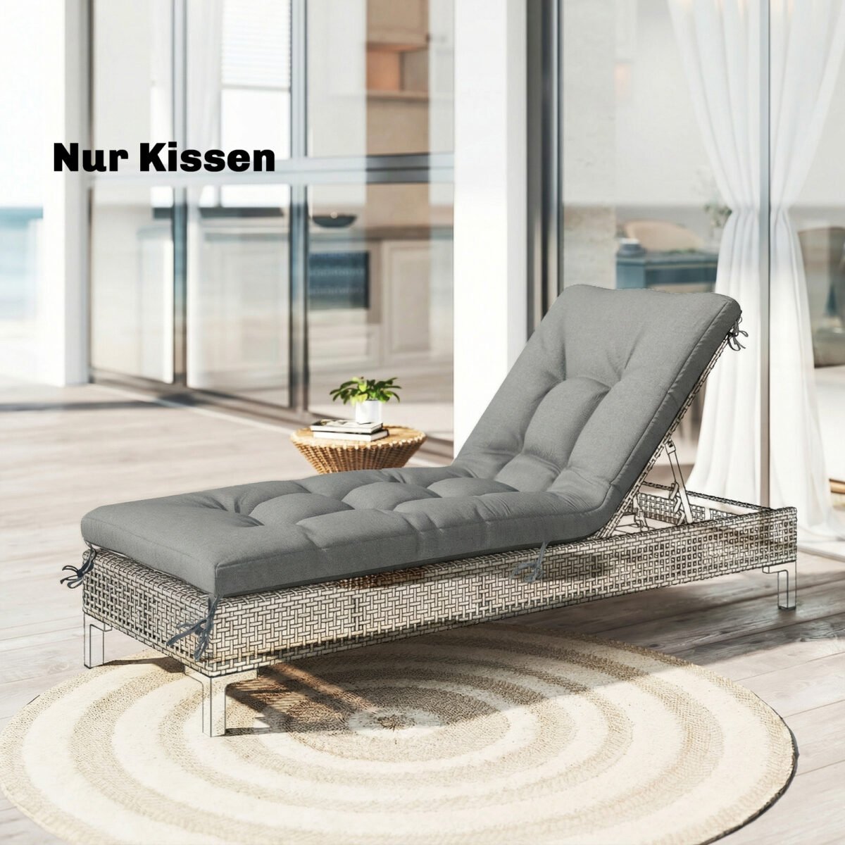 Gulimojo krėslo pagalvė su tvirtinimo diržais atspari oro sąlygoms – Paveikslėlis 2