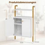 Industrinio stiliaus 4 pakopų sieninė lentyna su spintelėmis (Balta) – Paveikslėlis 2