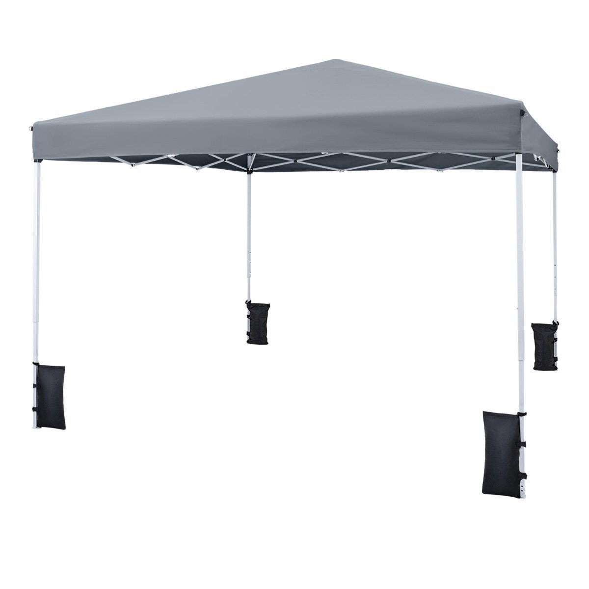 Išskleidžiamas sulankstomas sodo paviljonas su reguliuojamu aukščiu (Pilka)