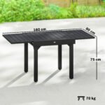 Ištraukiamas lauko valgomojo stalas su aliuminio lentjuosčių stalviršiu – Paveikslėlis 3