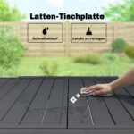 Ištraukiamas lauko valgomojo stalas su aliuminio lentjuosčių stalviršiu – Paveikslėlis 5