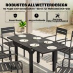 Ištraukiamas lauko valgomojo stalas su aliuminio lentjuosčių stalviršiu – Paveikslėlis 6