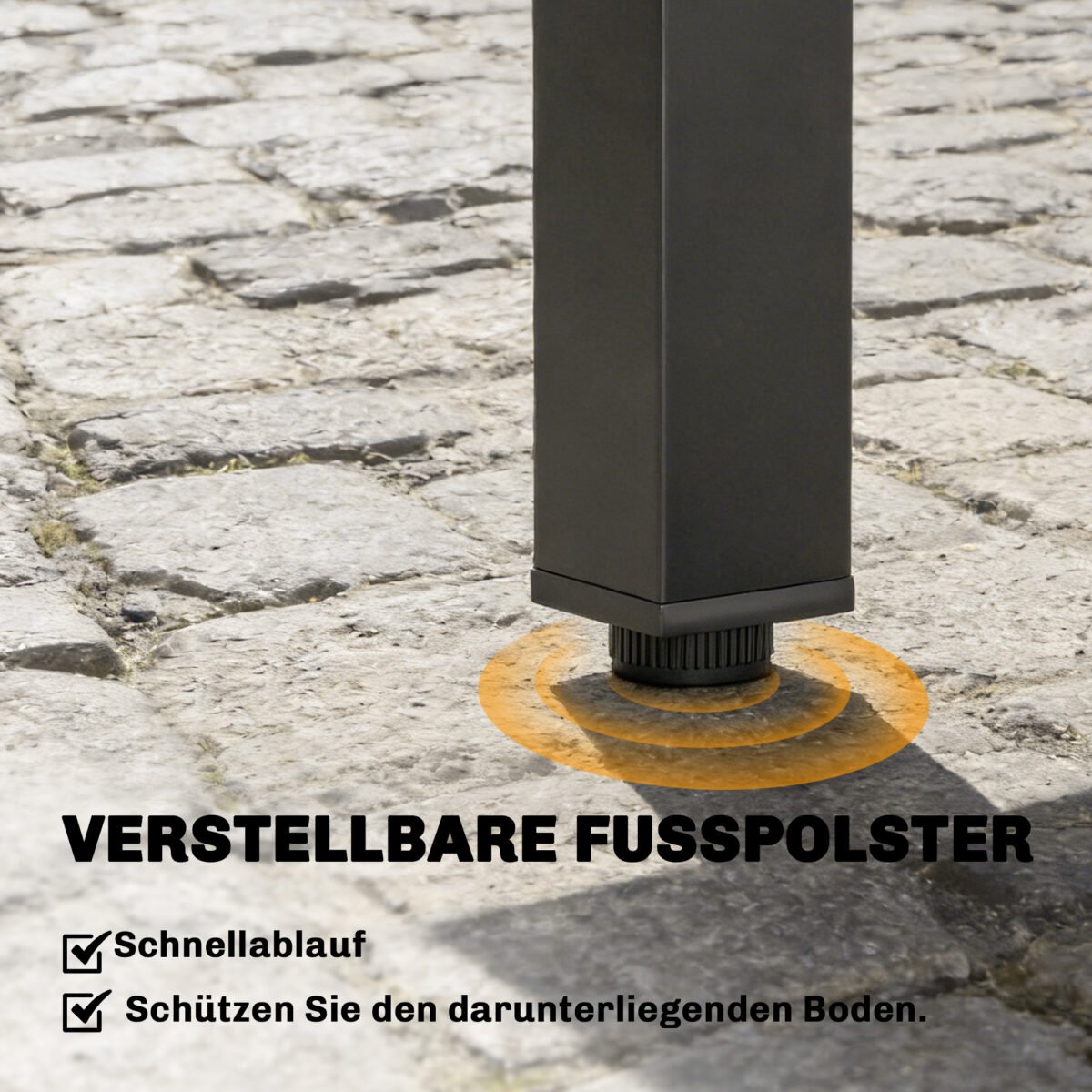 Ištraukiamas lauko valgomojo stalas su aliuminio lentjuosčių stalviršiu – Paveikslėlis 7