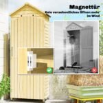 Itin aukšta medinė sodo spinta su reguliuojamomis lentynomis