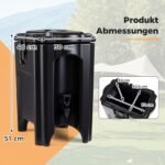 Izoliuotas gėrimų dalytuvas su kranu karštiems ir šaltiems gėrimams 16 5 L (Juoda) – Paveikslėlis 2