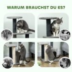 Kačių draskyklė 103 cm su guoliu ir sizalio stulpais – Paveikslėlis 7