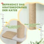 Kačių sieninė draskyklė su penkiomis platformomis ir sizalo stulpeliais – Paveikslėlis 6