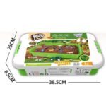 Kinetinio smėlio rinkinys ūkis lagamine su traktoriumi ir gyvūnais, 1500 g