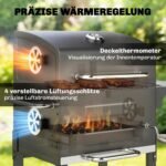 Kompaktiška anglies kepsninė-vežimėlis su termometru – Paveikslėlis 5