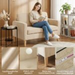 Kompaktiška dvivietė kordo sofa su daiktadėže