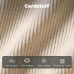 Kompaktiška dvivietė kordo sofa su daiktadėže