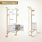 Kopėtinė lentyna su atviromis lentynomis ir uždara spintele (Balta) – Paveikslėlis 2