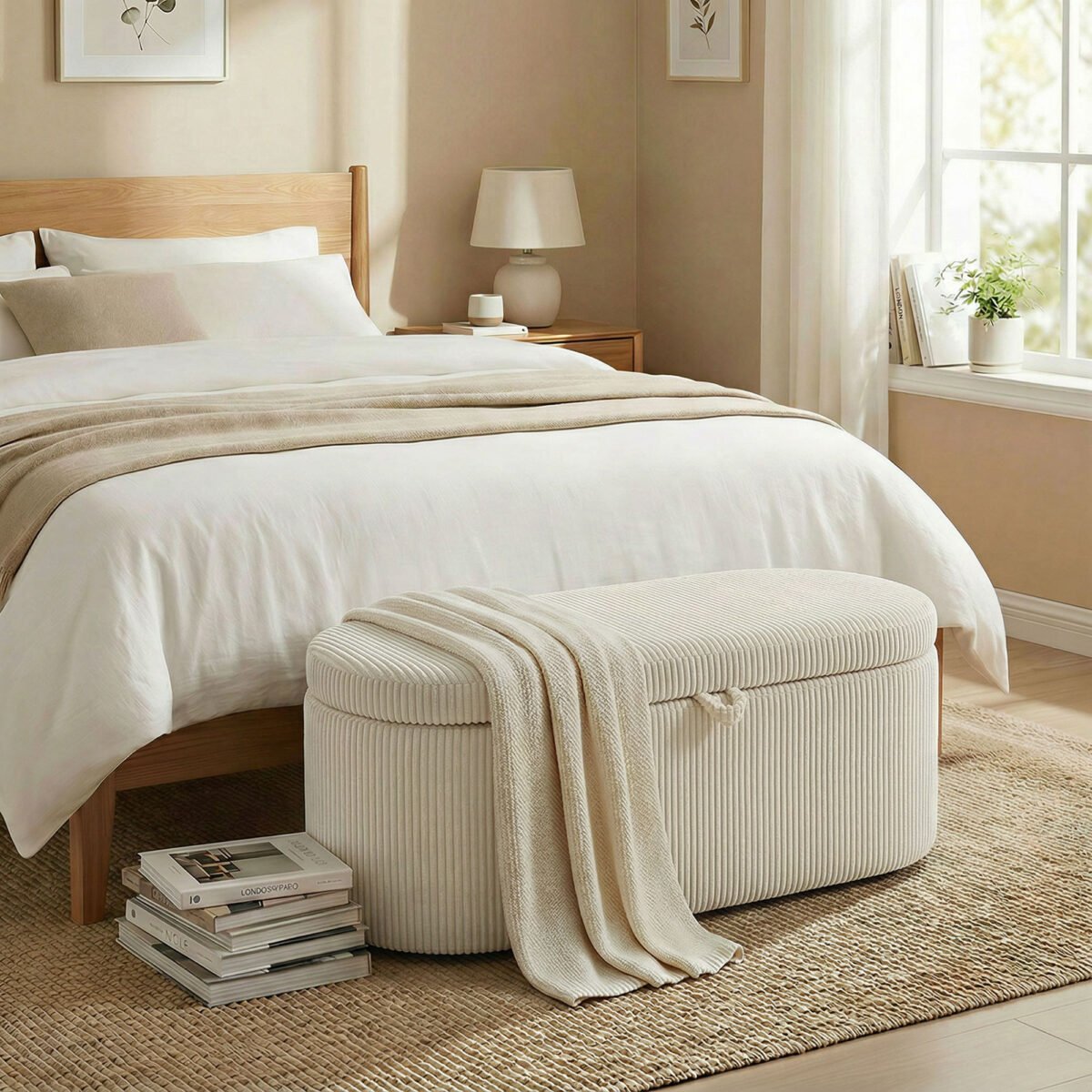 Kordinis suoliukas-daiktadėžė su paminkštinta sėdyne – Paveikslėlis 2