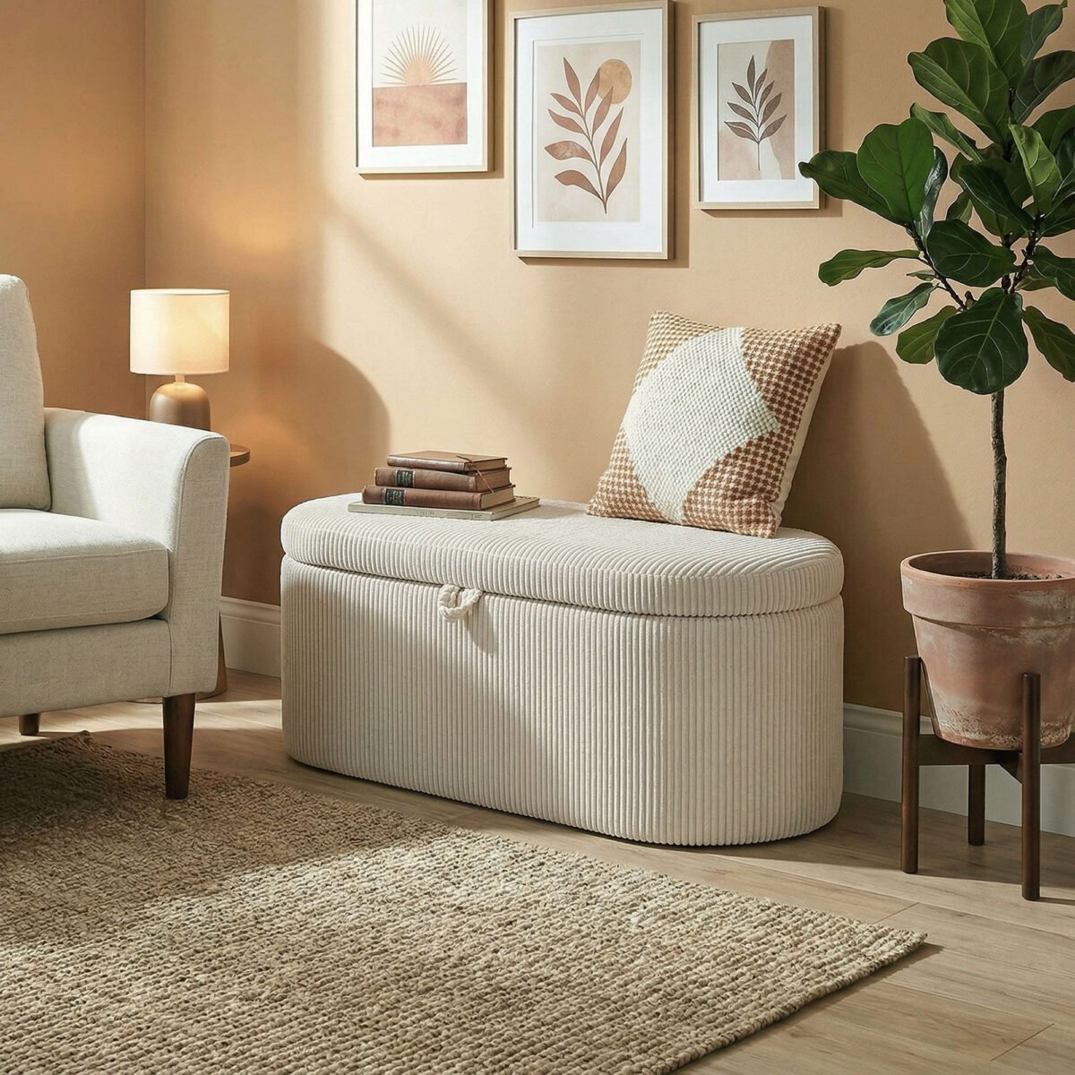 Kordinis suoliukas-daiktadėžė su paminkštinta sėdyne – Paveikslėlis 8