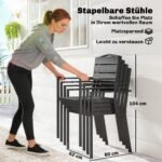 Kraunamų terasos kėdžių su HDPE lamelėmis ir porankiais 4 vnt. komplektas – Paveikslėlis 4