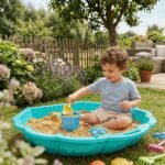 Kriauklės formos daugiafunkcė smėlio dėžė ir baseinas, žalia – Paveikslėlis 5