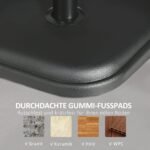 Kvadratinis skėčio stovas su 11 kg betono užpildu skirtas 32-38 mm stiebo skersmeniui