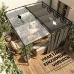 Laisvai pastatoma pergola su ištraukiamu stogu ir užuolaidomis 3x3 m – Paveikslėlis 4