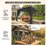 Laisvai pastatoma pergola su ištraukiamu stogu ir užuolaidomis 3x3 m – Paveikslėlis 8