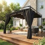 Laisvai pastatoma pergola su ištraukiamu stogu ir užuolaidomis 3x3 m – Paveikslėlis 9