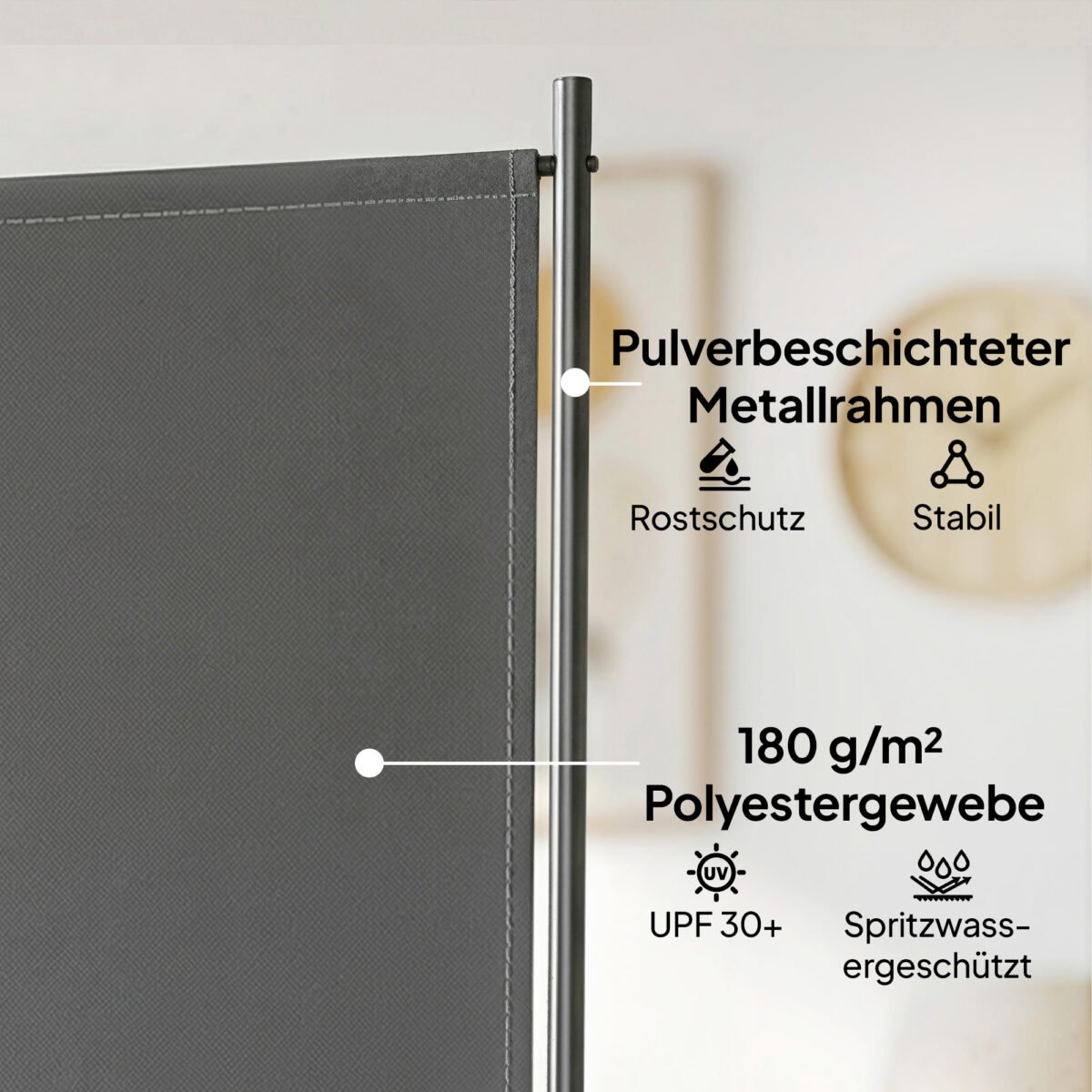 Laisvai pastatoma trijų dalių lauko privatumo sienelė – Paveikslėlis 6