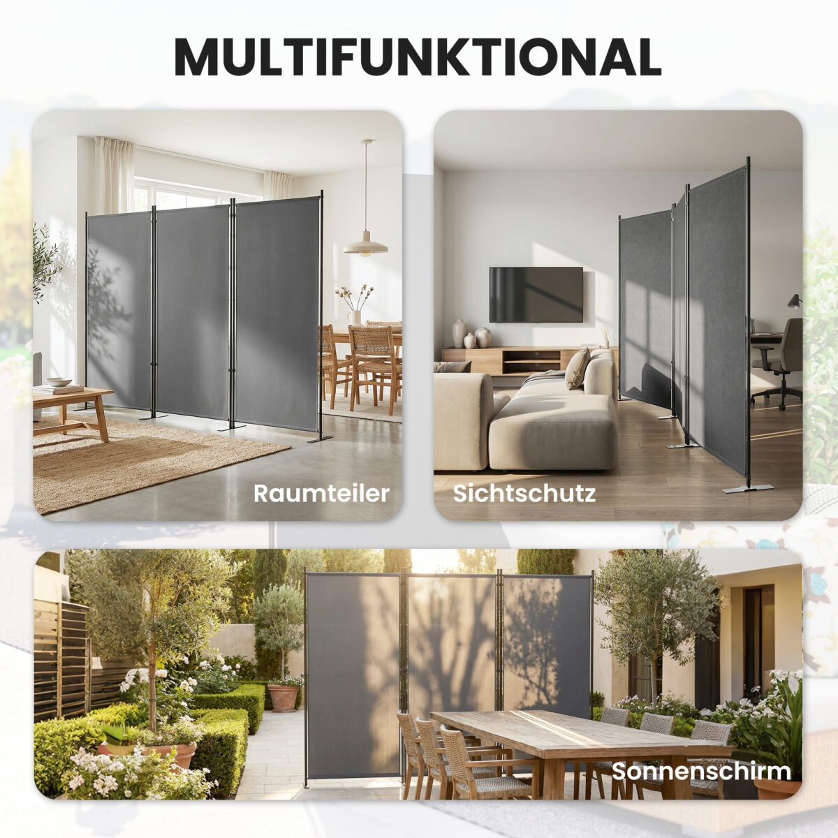 Laisvai pastatoma trijų dalių lauko privatumo sienelė – Paveikslėlis 7