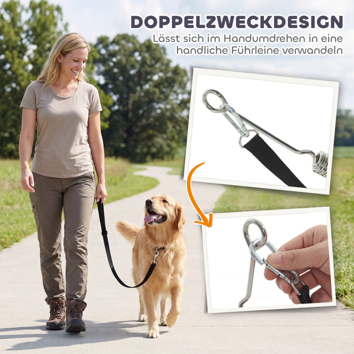 Laisvų rankų pavadėlis šunims dviračiu su amortizatoriais – Paveikslėlis 6