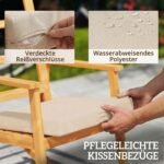 Lauko akacijos medienos supamasis krėslas su aukštu atlošu ir patogiomis pagalvėlėmis iki 160 kg – Paveikslėlis 7