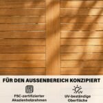 Lauko baldų komplektas – sulankstomas stalas ir 4 kėdės iš FSC akacijos medienos