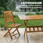 Lauko baldų komplektas – sulankstomas stalas ir 4 kėdės iš FSC akacijos medienos