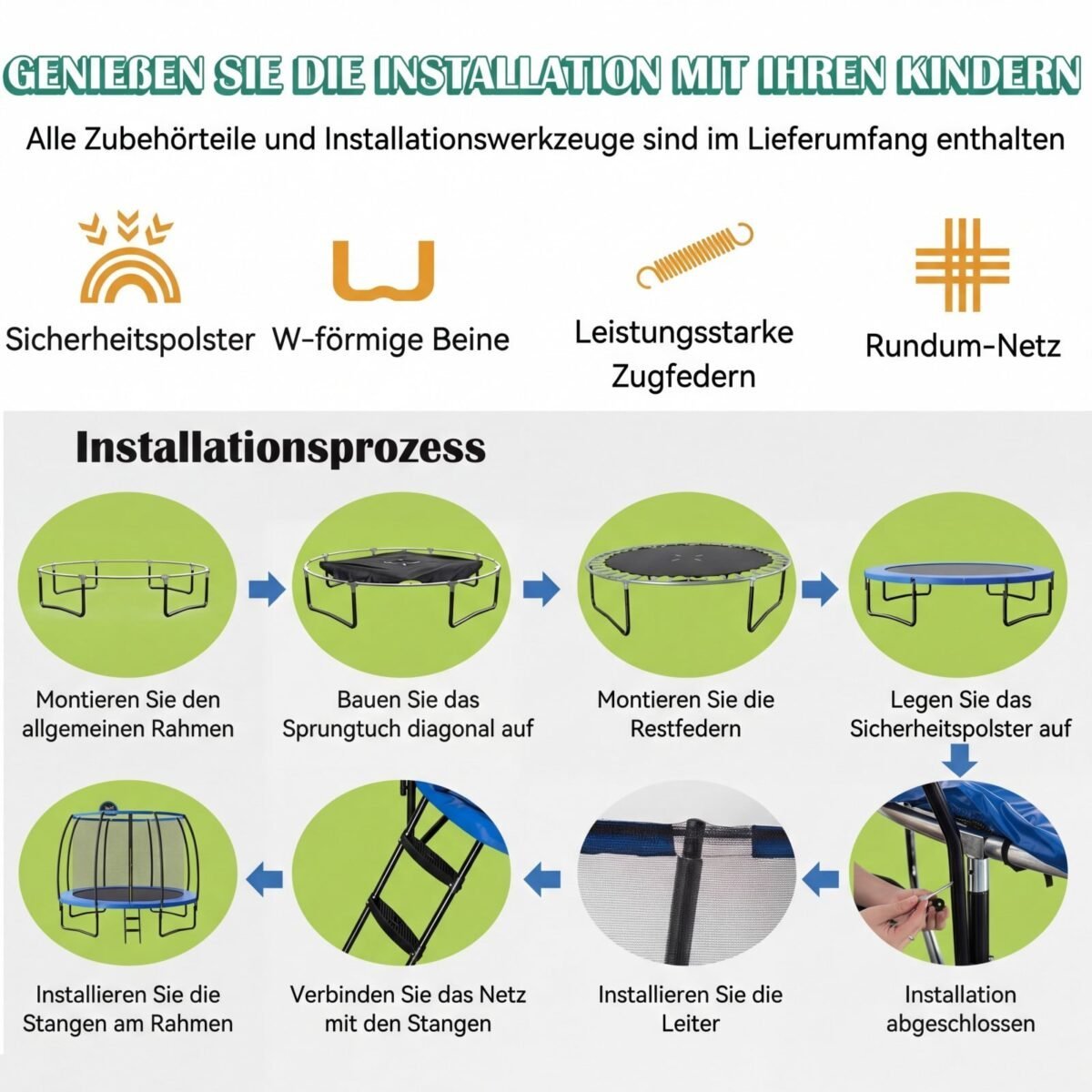 Lauko batutas su krepšinio lanku ir kopėčiomis (Mėlyna) – Paveikslėlis 3