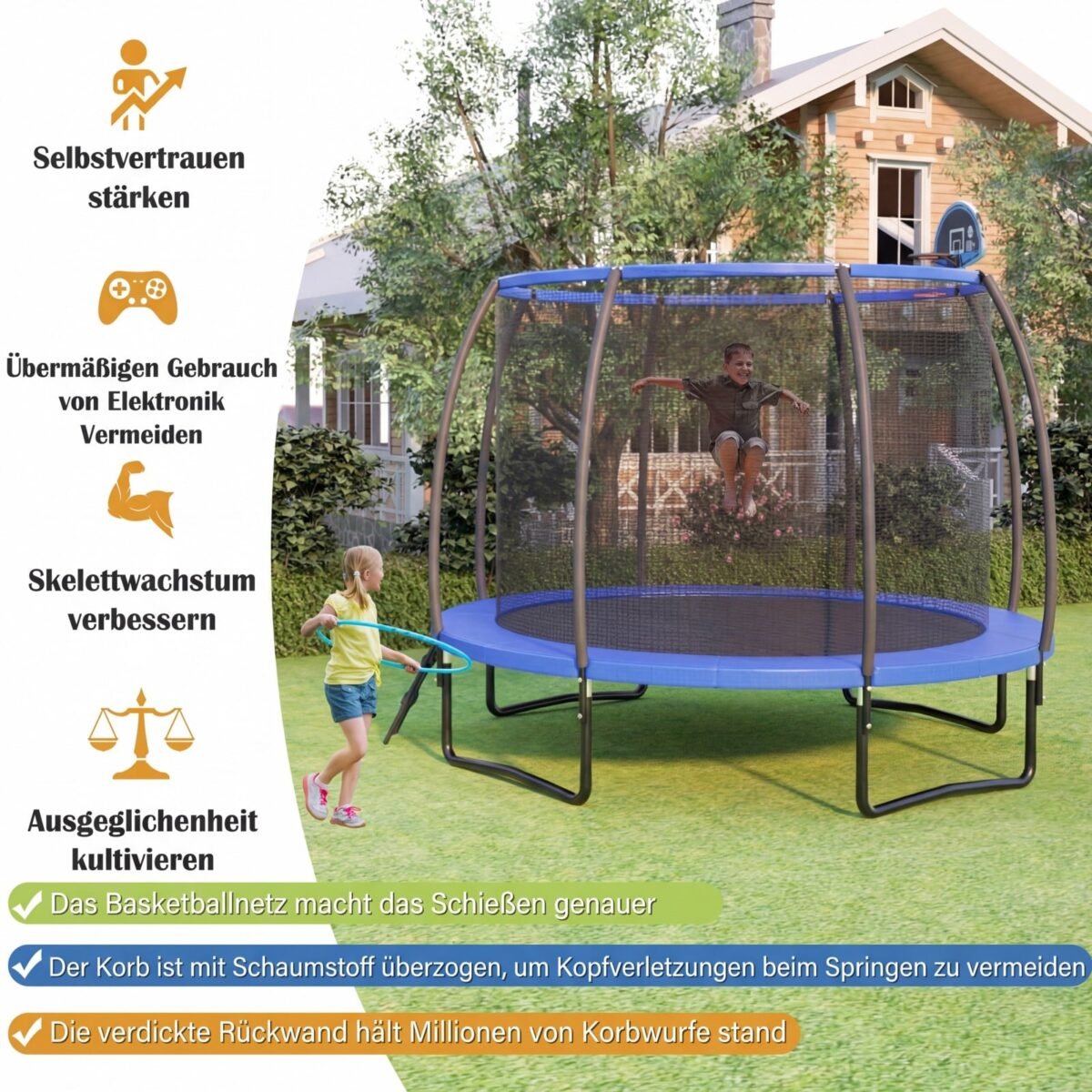 Lauko batutas su krepšinio lanku ir kopėčiomis (Mėlyna) – Paveikslėlis 4