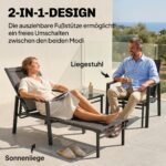 Lauko gultas su ištraukiama kojų atrama ir reguliuojamu 5 padėčių atlošu – Paveikslėlis 4